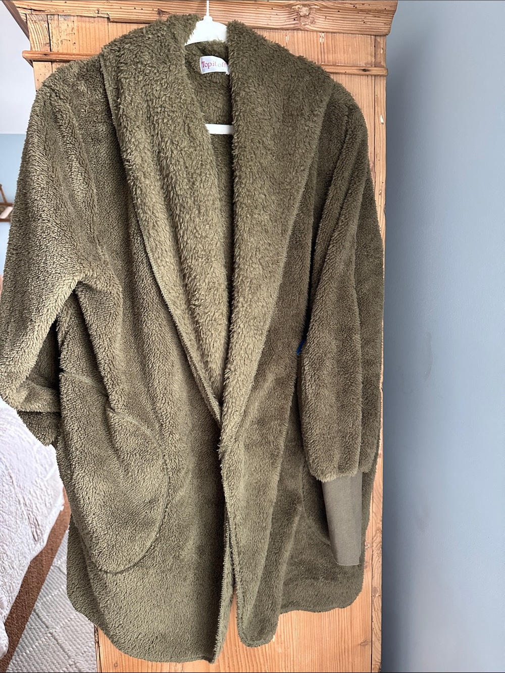 Cozy Olive Green Sherpa Coat